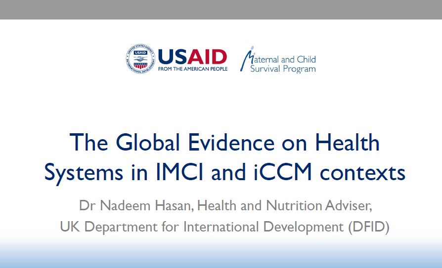 Récentes données factuelles au niveau mondial - Nadeem Hasan (DFID)