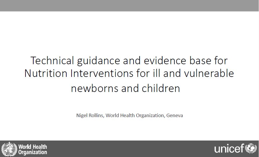 Recommandations sur l'alimentation - Nigel Rollins (OMS)