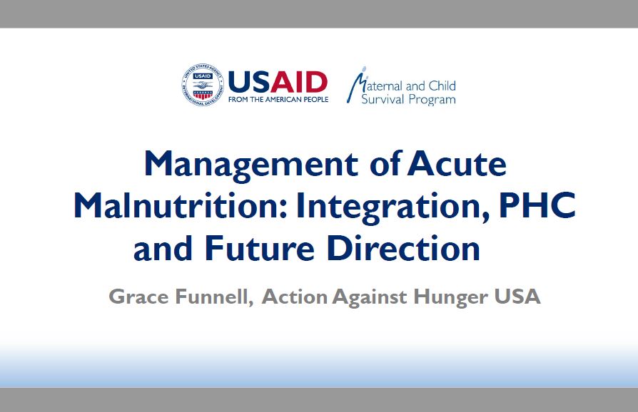 Prise en charge de la malnutrition aiguë - Grace Funnell (AAH USA)