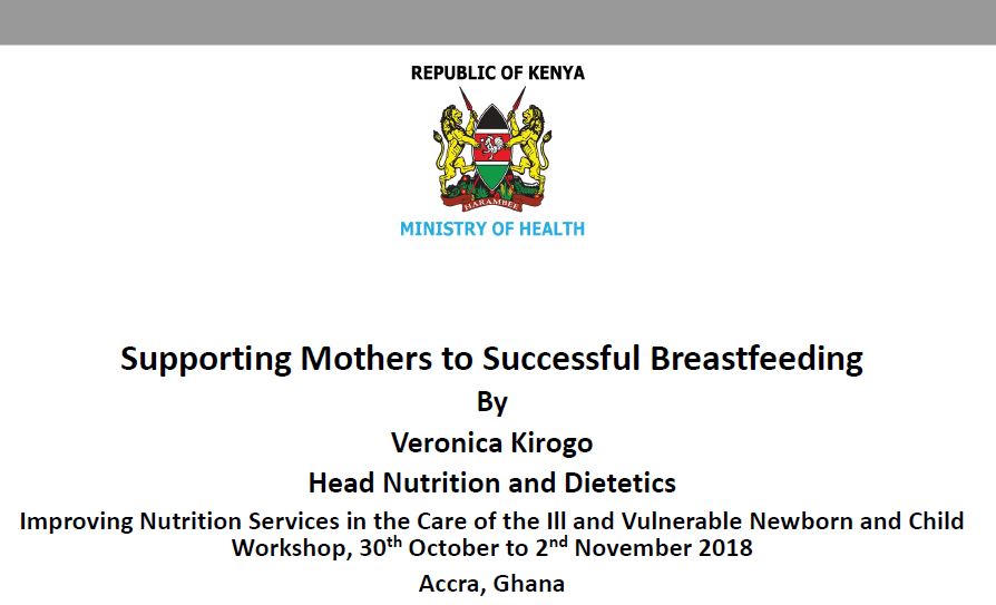 Photo: 07 MOH Kenya_Veronica Kirogo_Supporting Mothers to Successful Breastfeeding_INS Workshop_10.31.2018