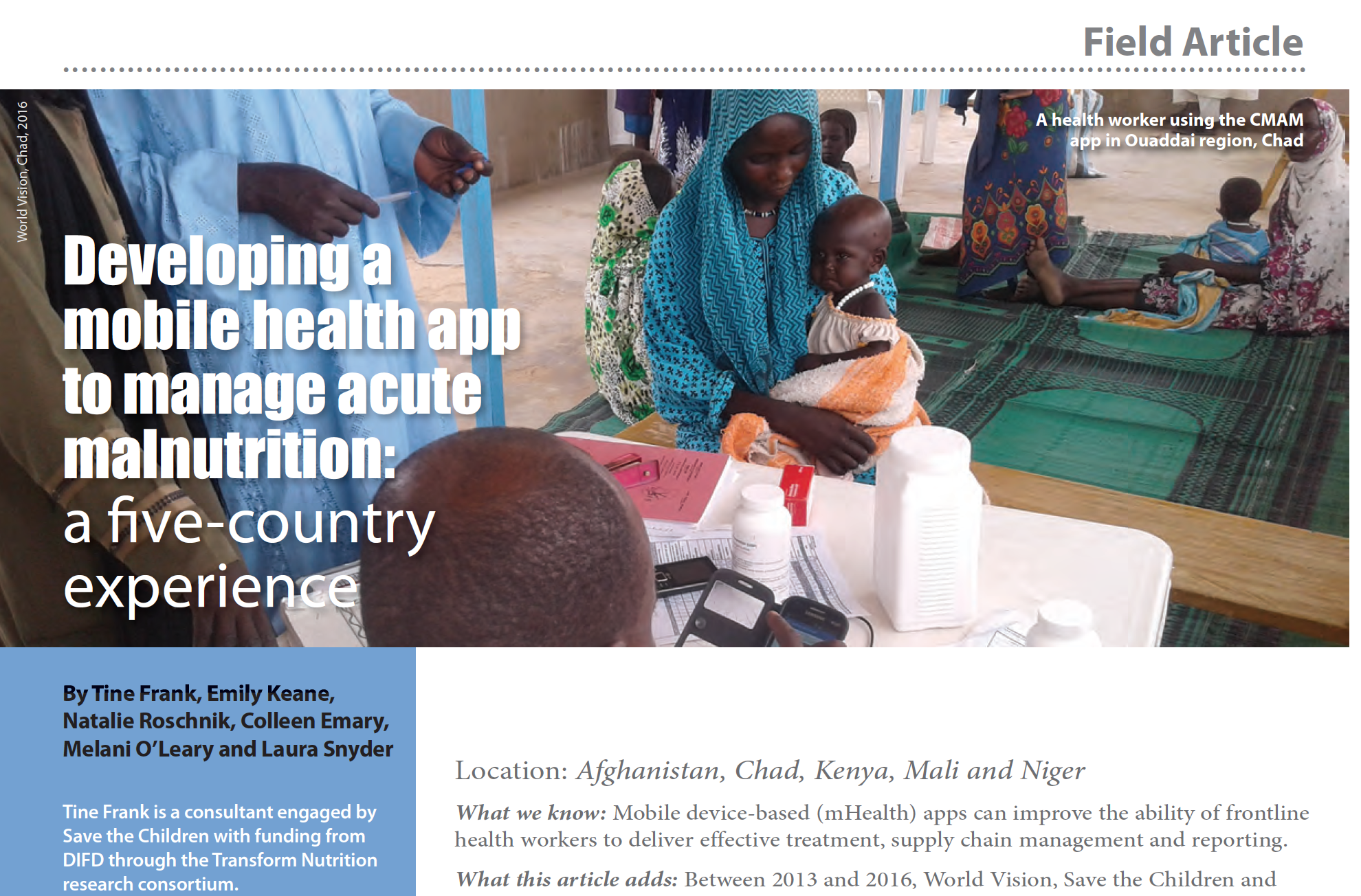 Photo: Field Article_CMAM Mobile Health App
