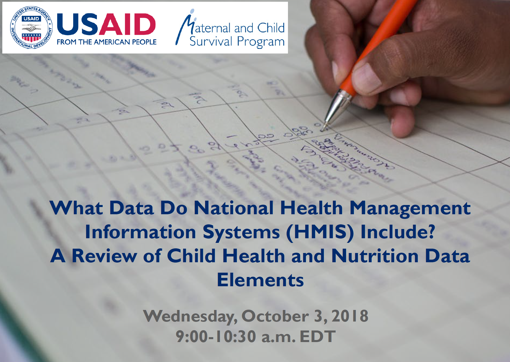 Photo: Kate Gilroy_Child Health and Nutrition HMIS Review Webinar Slides_10.3.2018 cover