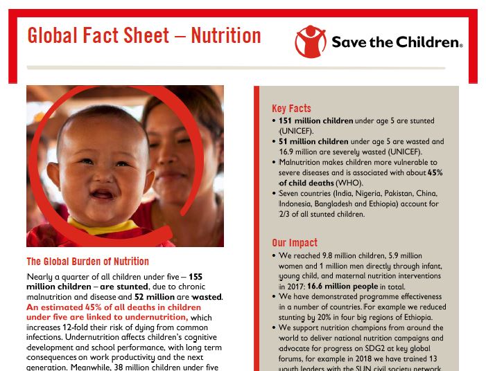 Photo: Save the Children_Global Nutrition Fact Sheet_2018