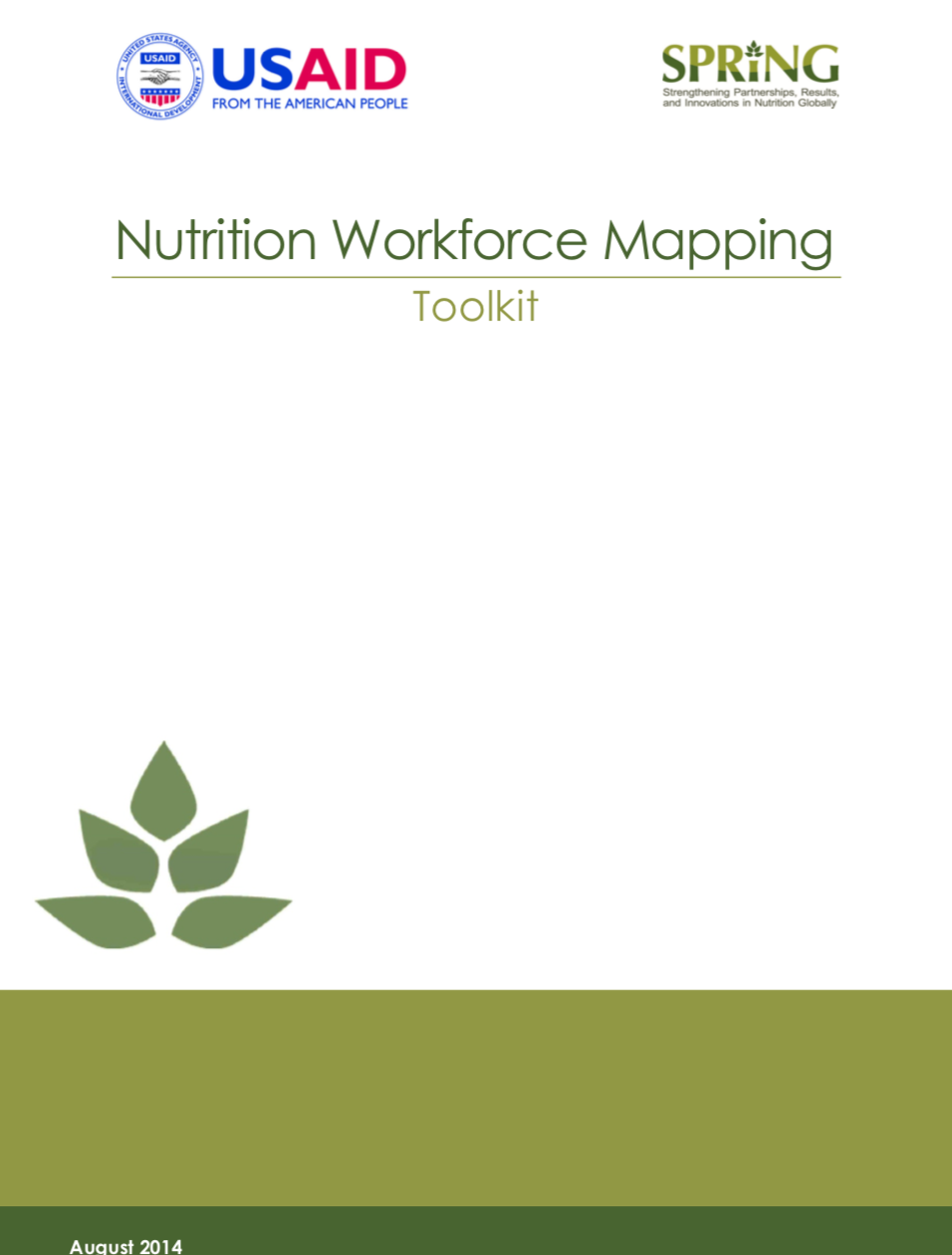 Photo: SPRING_Nutrition Workforce Mapping Toolkit_8.2014 cover