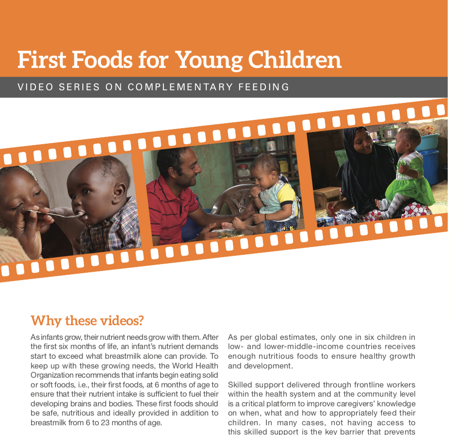 Photo: UNICEF GHM Information Brief - First Foods Video Series