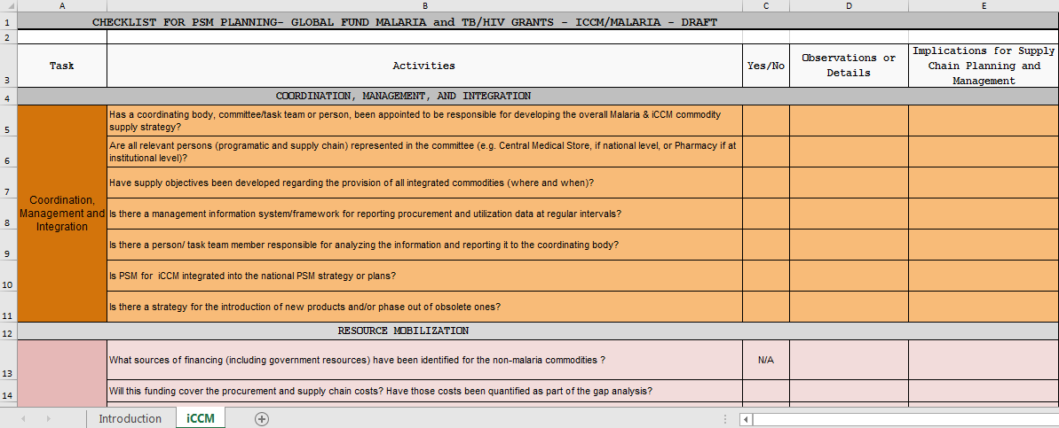 Photo of excel spreadsheet.