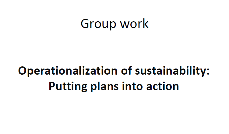 Vignette du travail de groupe: Opérationnalisation de la durabilité - Réunion de diffusion des résultats du RAcE