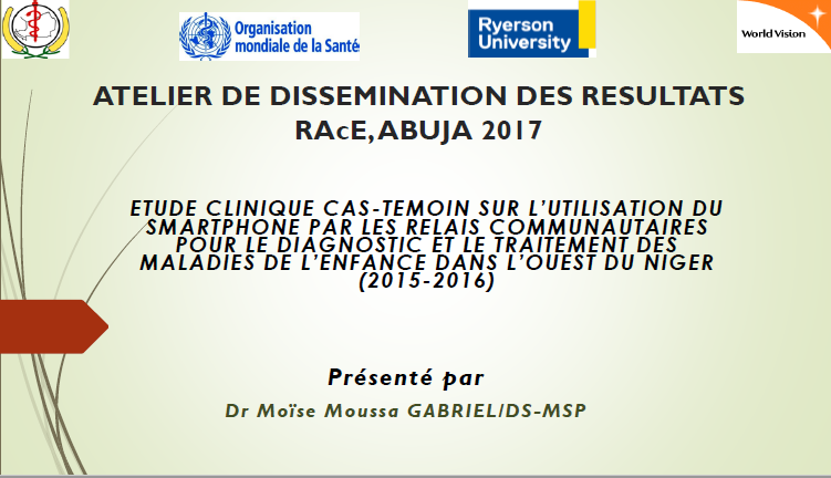 Diapositive de titre de la présentation "Utilisation du smartphone par les relais communautaires ..."