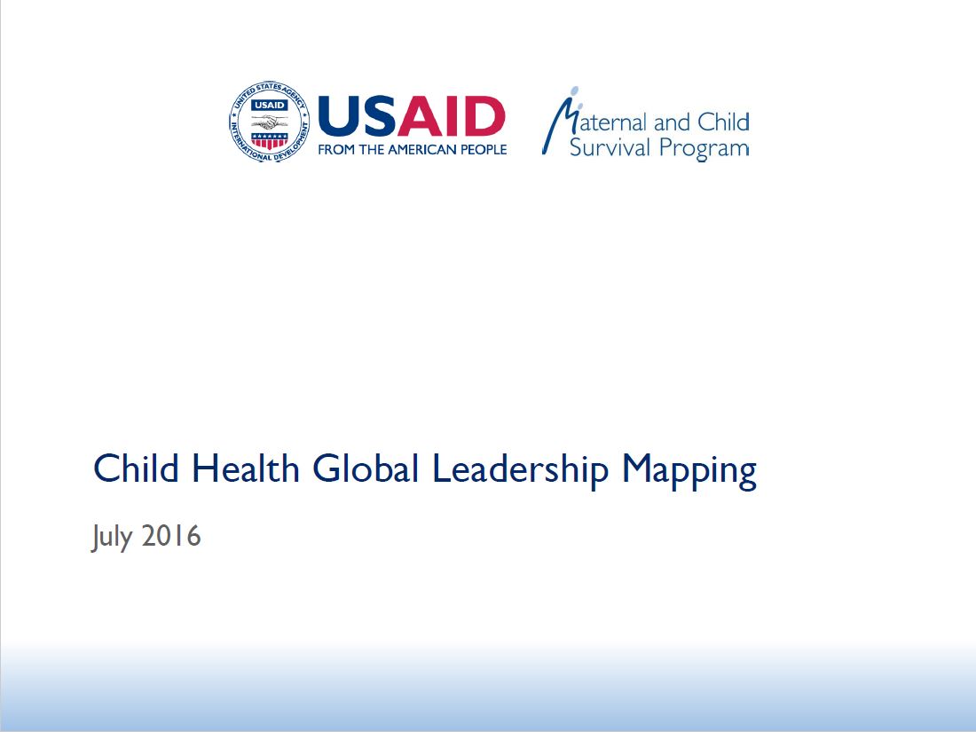 Présentation de la cartographie mondiale du leadership en santé infantile