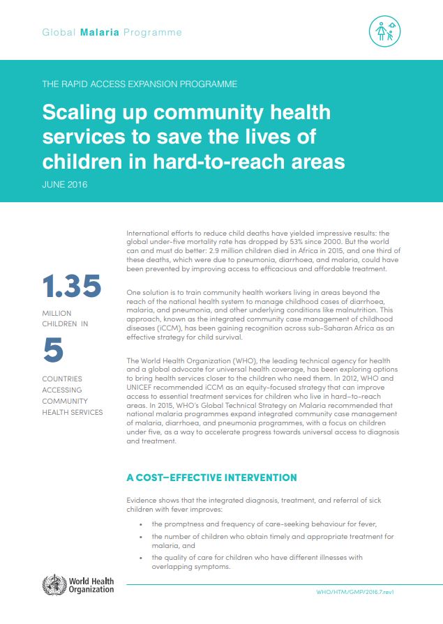 Scaling up Community Health Services to Save the Lives of Children in Hard-to-Reach Areas 