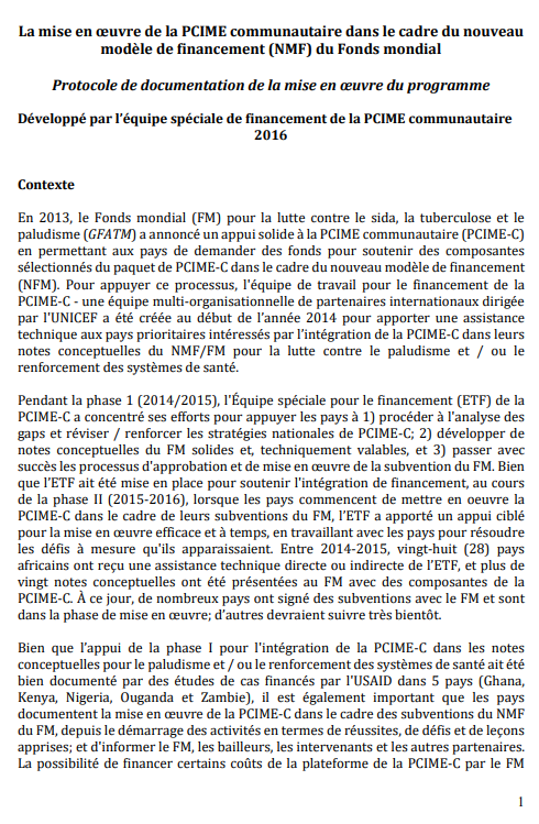 Picture of word document in French.