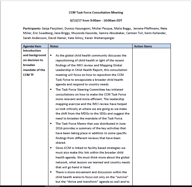 Document de cinq pages en anglais