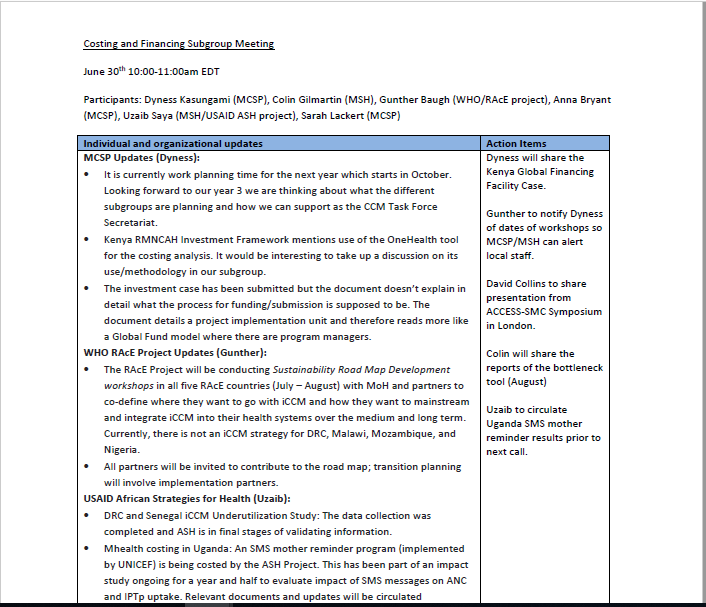 Document de deux pages en anglais