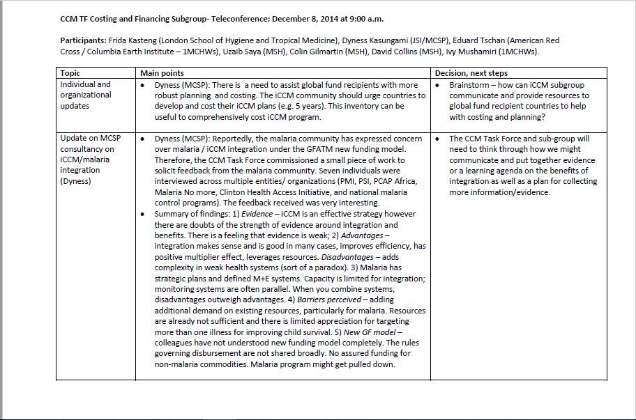 Document de quatre pages en anglais