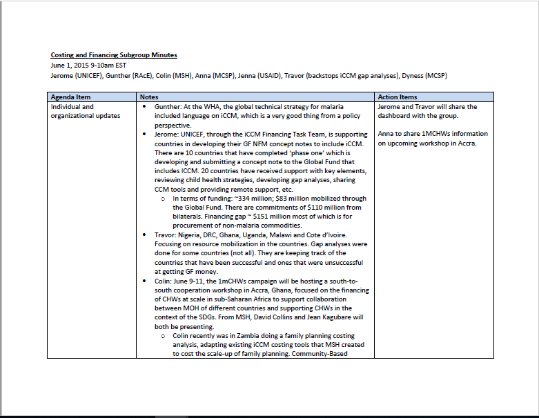 Document de trois pages en anglais