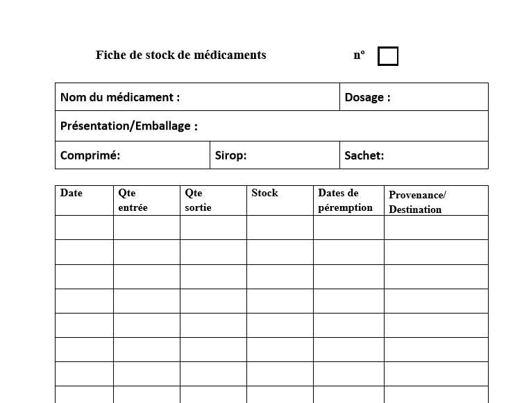 Carte de stock, française