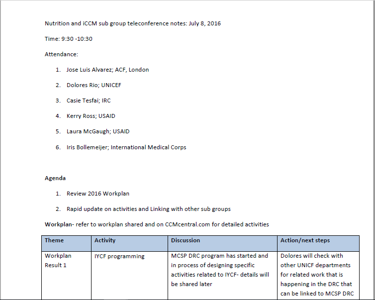 Document de quatre pages en anglais