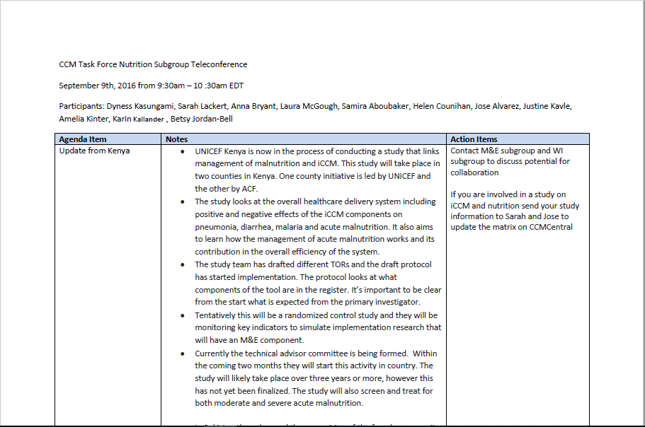 Document de trois pages en anglais