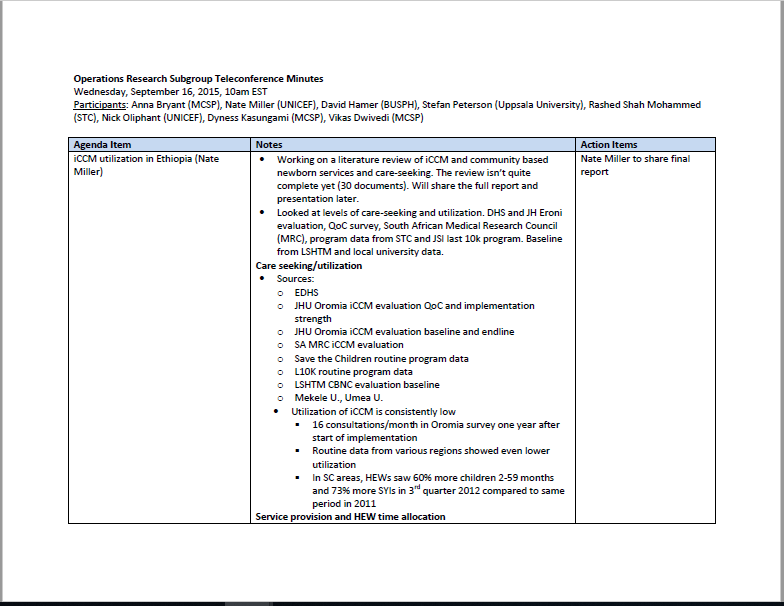 Document de cinq pages avec texte anglais