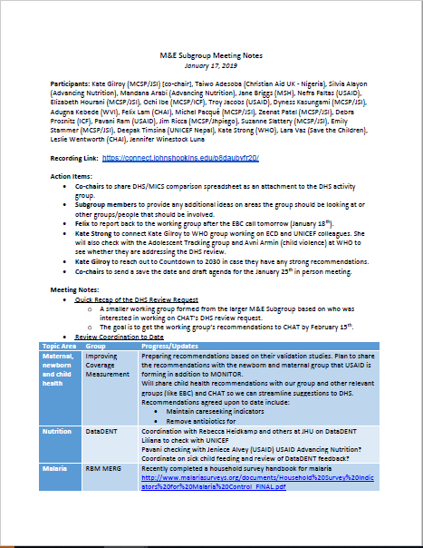 Three-page document in English with colorful tables