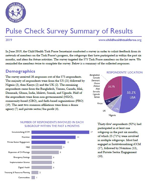 First page of report with text, a pie graph, and a bar graph.