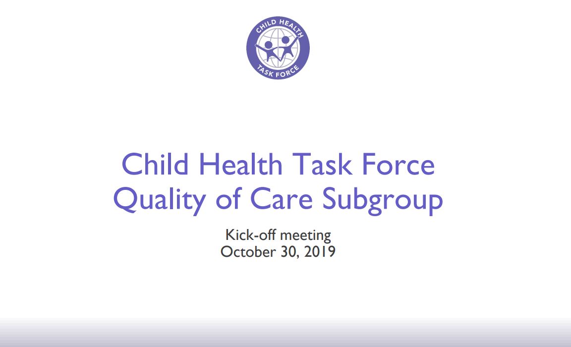 Presentation title slide with Task Force logo.