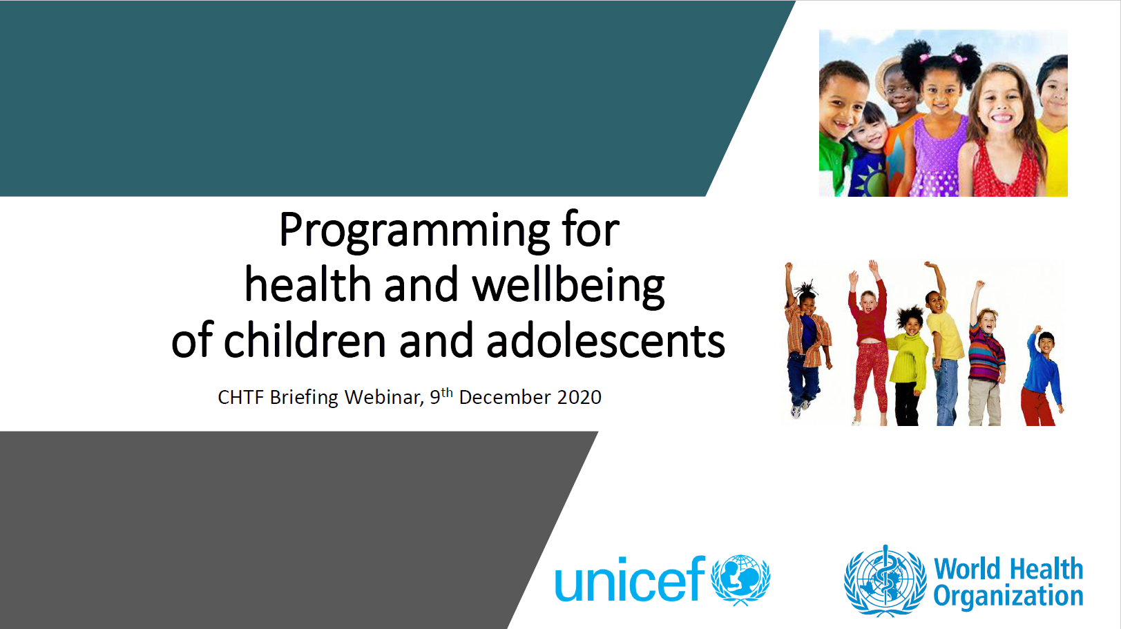 First slide of Child Health Redesign Webinar Presentation