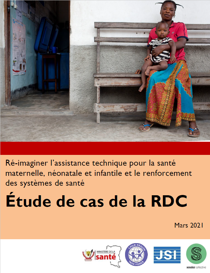 Première page de l'étude de cas de la RDC. Une femme est assise avec son petit enfant.