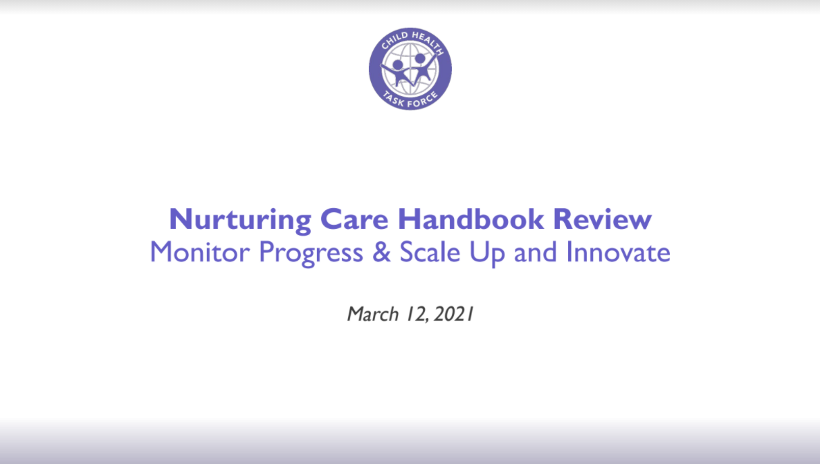First slide of Nurturing Care Handbook Review Presentation