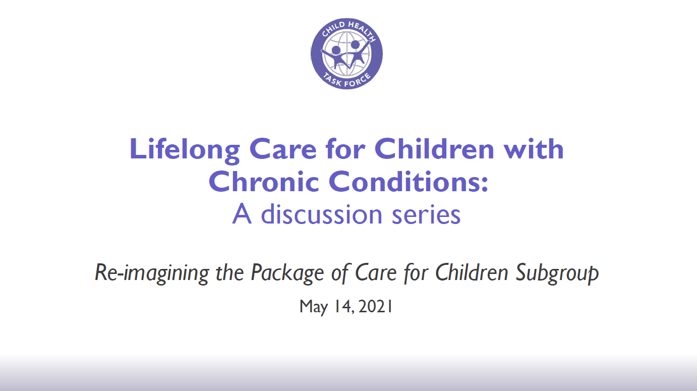 Diapositive de titre des soins tout au long de la vie pour les enfants atteints de maladies chroniques