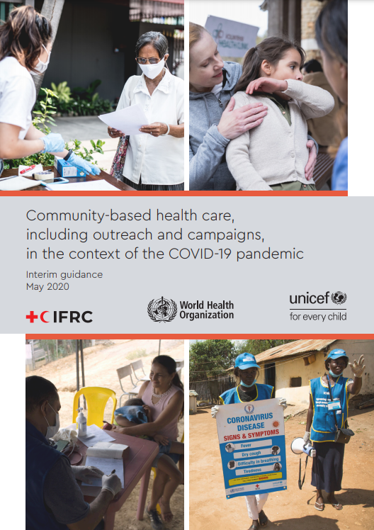 Cover of guide. Four images of people in the community practicing preventative measures.