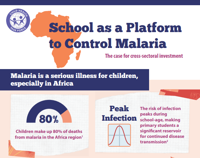 Screenshot of School as a Platform to Control Malaria infographic