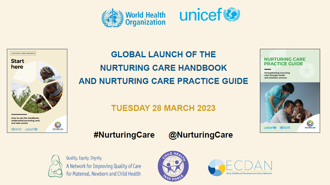 The first page of Nurturing Care Handbook and Nurturing Care Practice Presentation