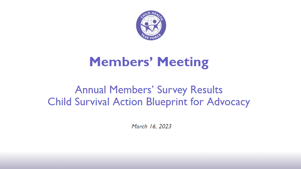 The first page of the Member's Meeting presentation 
