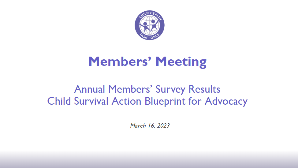 The first page of the Member's Meeting presentation