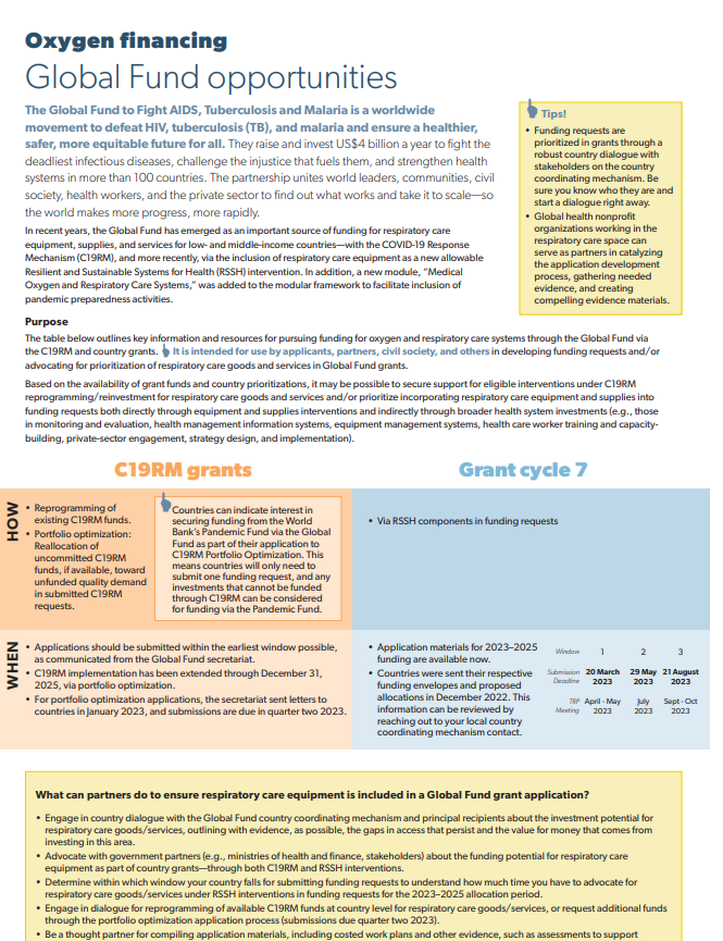 Picture of the Oxygen financing: Global Fund opportunities brief