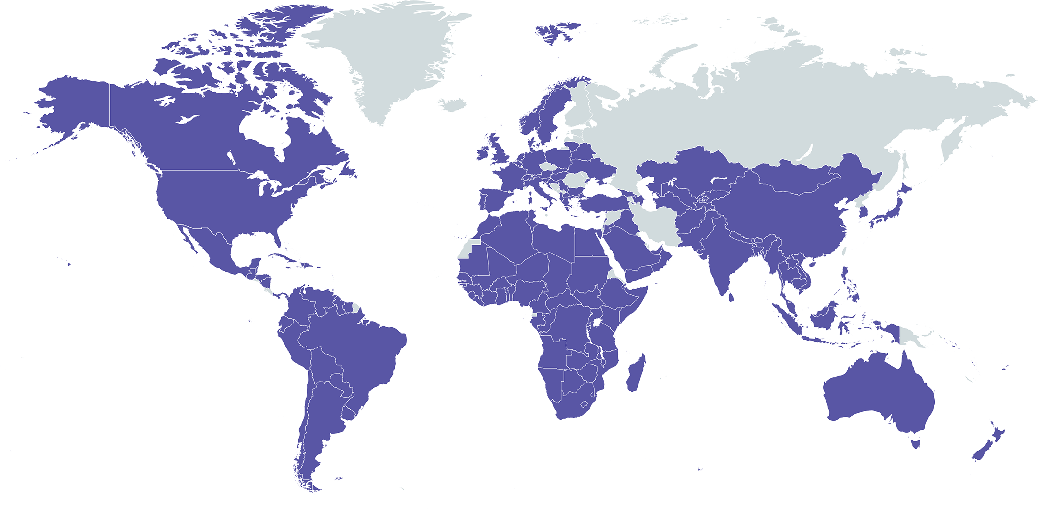 Map with countries shaded where Task Force members are based