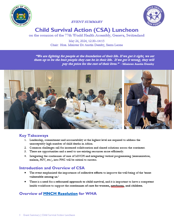 Image of front page of the summary