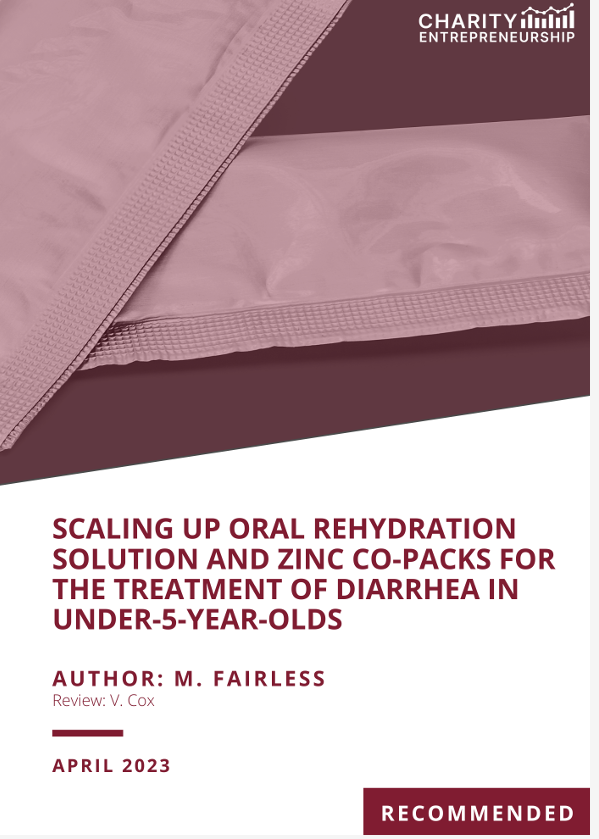Cover page for report