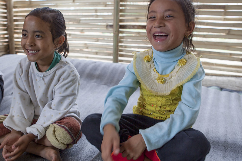 Children start their day by singing nursery rhymes and songs in Nepal