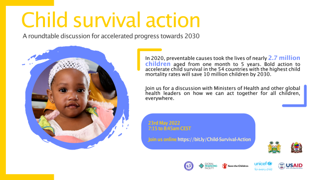 Child Survival Action roundtable discussion for accelerated towards 2030 flyer