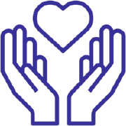 Icon for two hands holding a heart