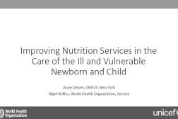 Présentation du Contexte - - Anne Detjen (UNICEF), Nigel Rollins (OMS) 