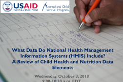 Photo: Kate Gilroy_Child Health and Nutrition HMIS Review Webinar Slides_10.3.2018 cover