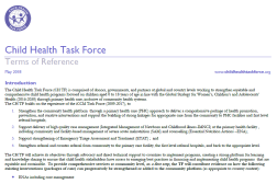 Photo of a word document, Child Health Task Force Terms of Reference.