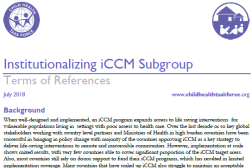 Photo of a word document, Instutionalizing iCCM Subgroup Terms of Reference.