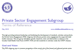 Photo of word document, Private Sector Engagement Subgroup Terms of Reference.