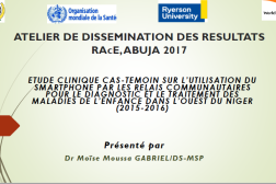 Diapositive de titre de la présentation "Utilisation du smartphone par les relais communautaires ..."