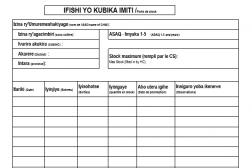 Stock card, Kirundi, Excel document, some English 