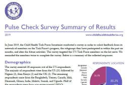 First page of report with text, a pie graph, and a bar graph.
